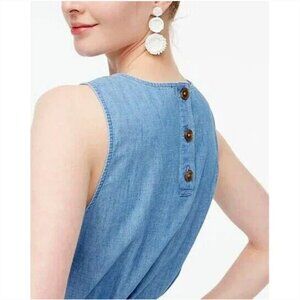 J.Crew Factory Chambray Button Back Shell Tank Top Size S NWT